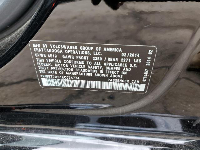 Photo 12 VIN: 1VWBT7A31EC074774 - VOLKSWAGEN PASSAT 