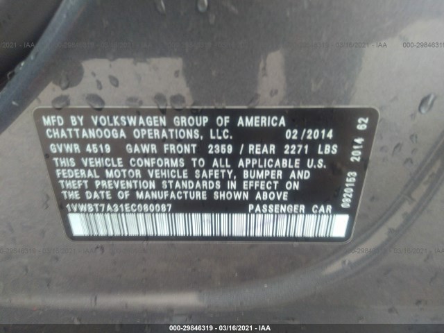 Photo 8 VIN: 1VWBT7A31EC080087 - VOLKSWAGEN PASSAT 