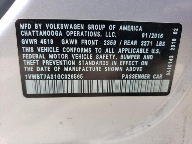 Photo 11 VIN: 1VWBT7A31GC026565 - VOLKSWAGEN PASSAT 