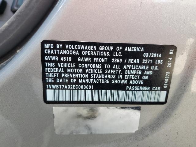 Photo 11 VIN: 1VWBT7A32EC083001 - VOLKSWAGEN PASSAT 