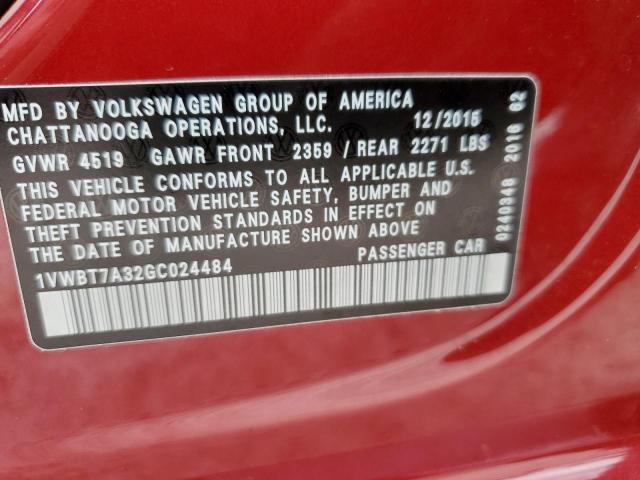 Photo 11 VIN: 1VWBT7A32GC024484 - VOLKSWAGEN PASSAT 