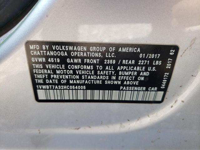 Photo 9 VIN: 1VWBT7A32HC054005 - VOLKSWAGEN PASSAT 