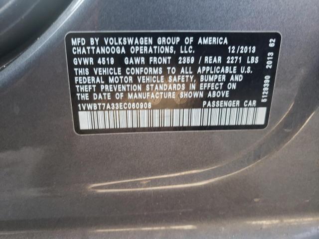 Photo 12 VIN: 1VWBT7A33EC060908 - VOLKSWAGEN PASSAT SE 