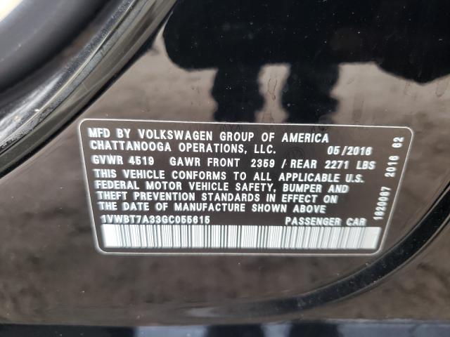 Photo 9 VIN: 1VWBT7A33GC055615 - VOLKSWAGEN PASSAT 