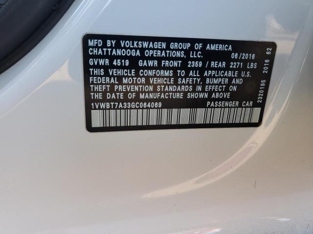 Photo 11 VIN: 1VWBT7A33GC064069 - VOLKSWAGEN PASSAT SE 