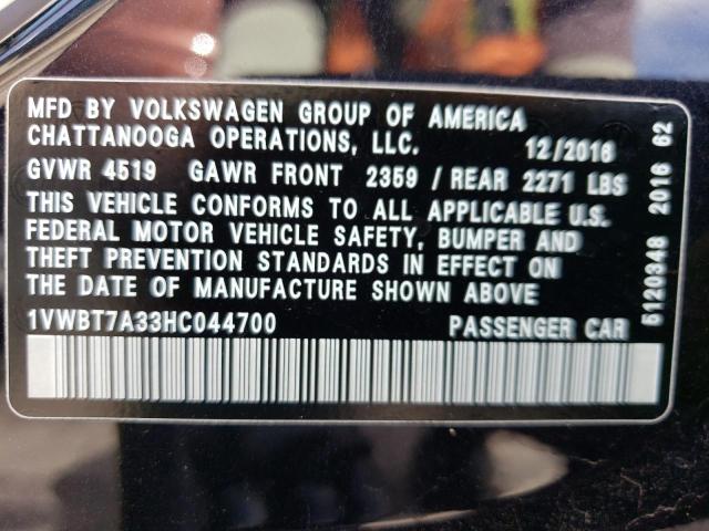 Photo 11 VIN: 1VWBT7A33HC044700 - VOLKSWAGEN PASSAT 