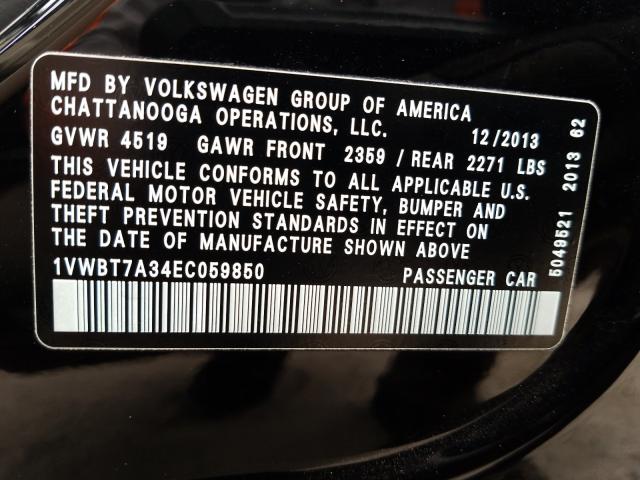 Photo 9 VIN: 1VWBT7A34EC059850 - VOLKSWAGEN PASSAT 