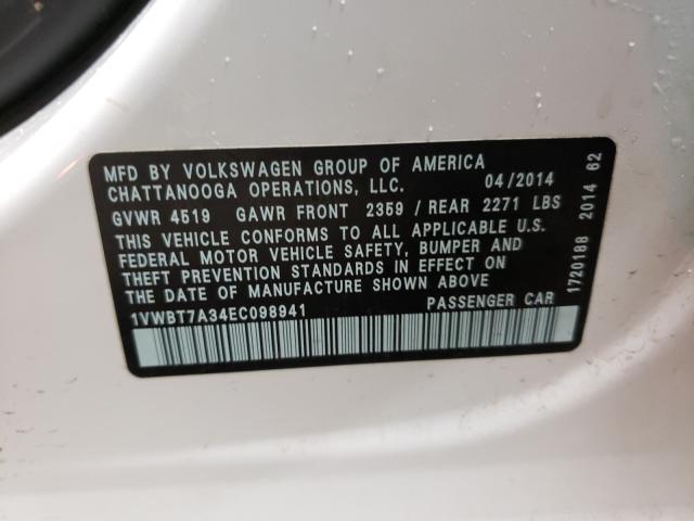 Photo 9 VIN: 1VWBT7A34EC098941 - VOLKSWAGEN PASSAT 