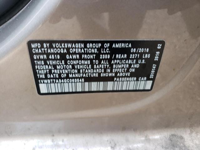 Photo 11 VIN: 1VWBT7A34GC063545 - VOLKSWAGEN PASSAT 