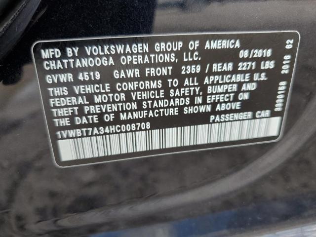 Photo 11 VIN: 1VWBT7A34HC008708 - VOLKSWAGEN PASSAT SE 