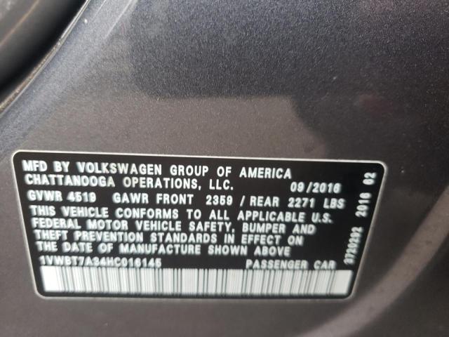 Photo 11 VIN: 1VWBT7A34HC016145 - VOLKSWAGEN PASSAT SE 