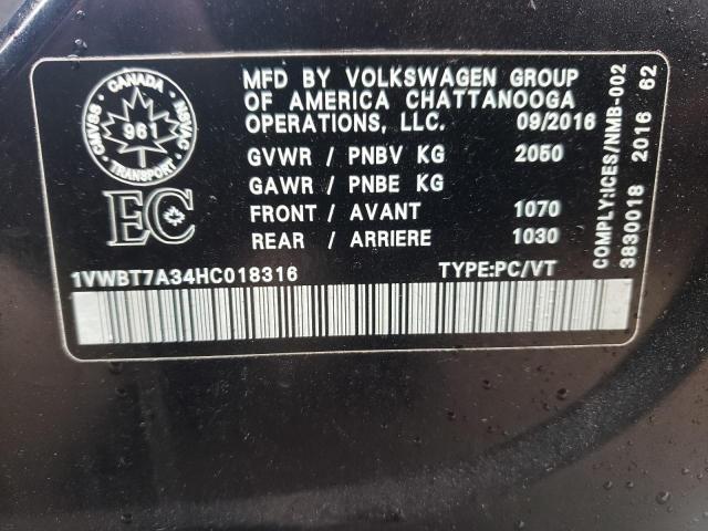 Photo 11 VIN: 1VWBT7A34HC018316 - VOLKSWAGEN PASSAT 