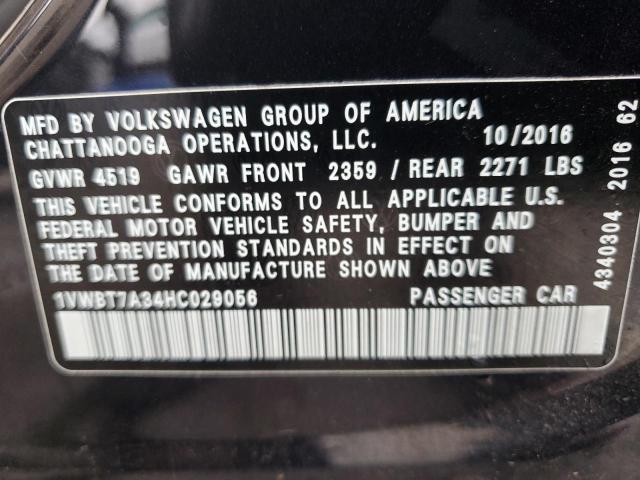 Photo 11 VIN: 1VWBT7A34HC029056 - VOLKSWAGEN PASSAT SE 