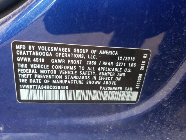 Photo 9 VIN: 1VWBT7A34HC039490 - VOLKSWAGEN PASSAT 