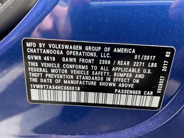 Photo 9 VIN: 1VWBT7A34HC050019 - VOLKSWAGEN PASSAT 