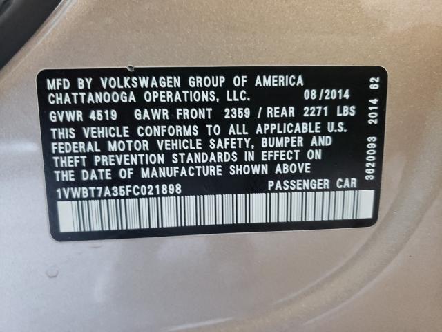 Photo 9 VIN: 1VWBT7A35FC021898 - VOLKSWAGEN PASSAT 