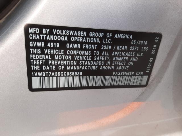 Photo 9 VIN: 1VWBT7A35GC055938 - VOLKSWAGEN PASSAT 