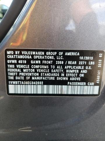 Photo 12 VIN: 1VWBT7A36EC042032 - VOLKSWAGEN PASSAT 