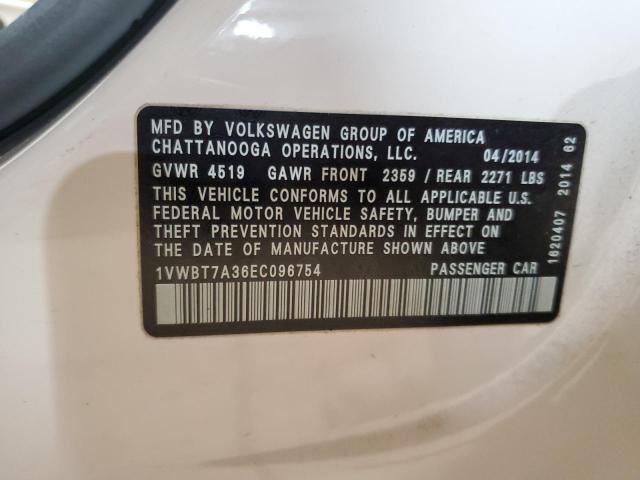 Photo 11 VIN: 1VWBT7A36EC096754 - VOLKSWAGEN PASSAT SE 