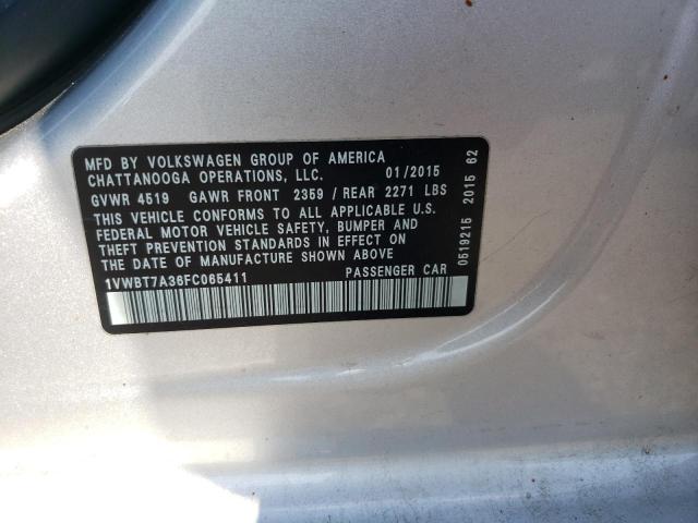 Photo 9 VIN: 1VWBT7A36FC065411 - VOLKSWAGEN PASSAT 