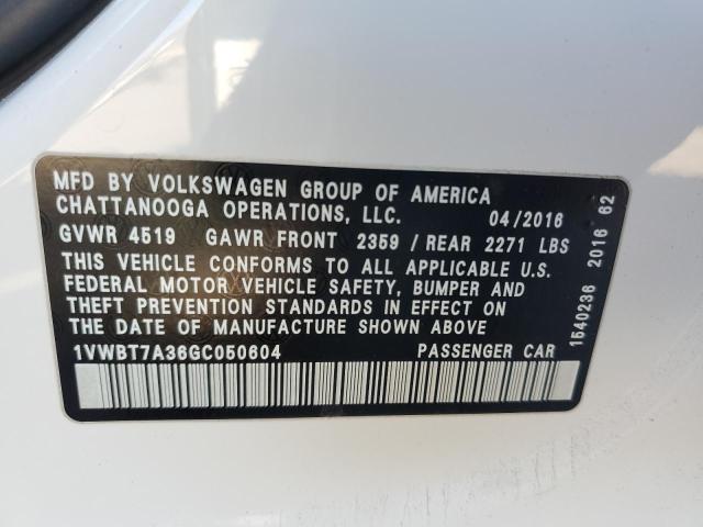 Photo 11 VIN: 1VWBT7A36GC050604 - VOLKSWAGEN PASSAT 