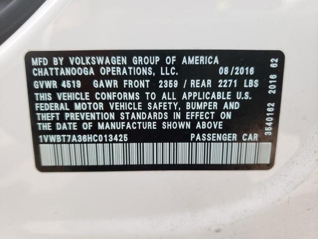 Photo 9 VIN: 1VWBT7A36HC013425 - VOLKSWAGEN PASSAT 