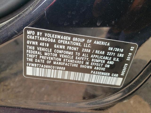 Photo 11 VIN: 1VWBT7A36HC019869 - VOLKSWAGEN PASSAT 