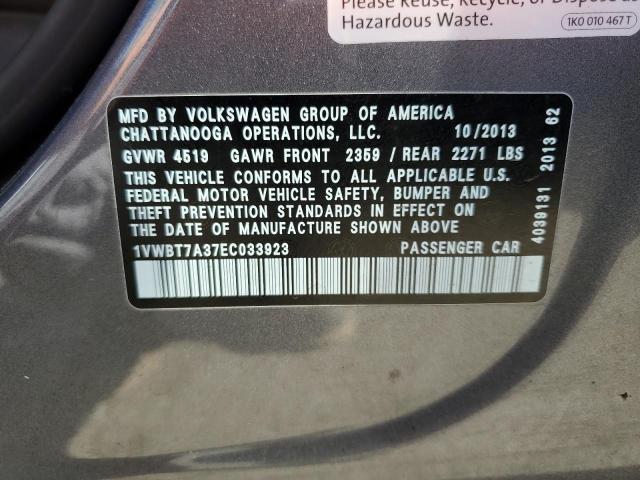 Photo 12 VIN: 1VWBT7A37EC033923 - VOLKSWAGEN PASSAT 