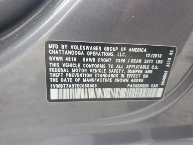 Photo 11 VIN: 1VWBT7A37EC059809 - VOLKSWAGEN PASSAT 