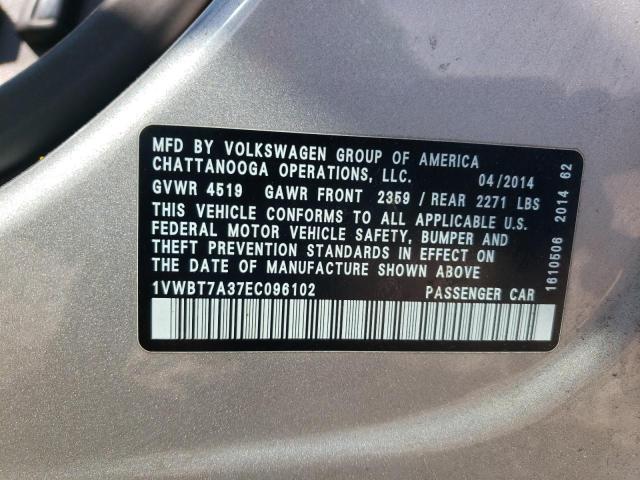 Photo 11 VIN: 1VWBT7A37EC096102 - VOLKSWAGEN PASSAT 