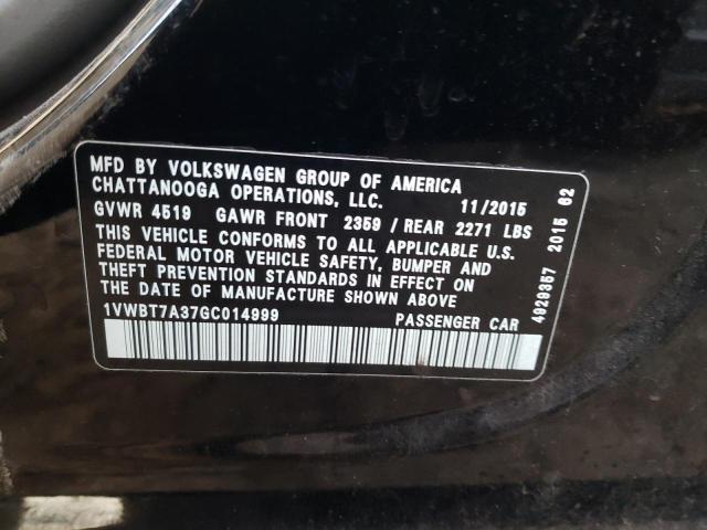 Photo 9 VIN: 1VWBT7A37GC014999 - VOLKSWAGEN PASSAT 