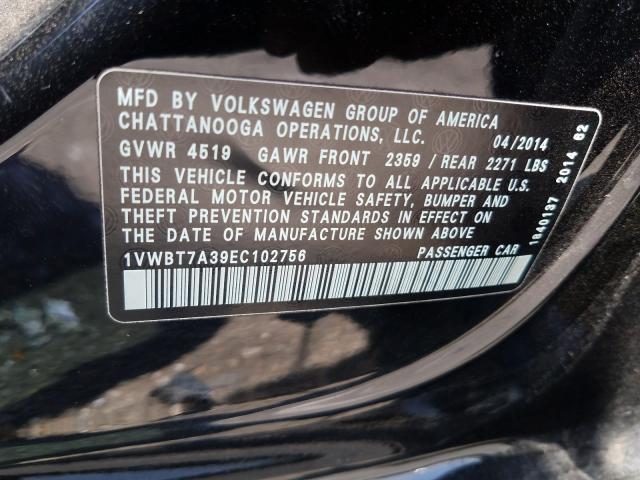 Photo 9 VIN: 1VWBT7A39EC102756 - VOLKSWAGEN PASSAT 