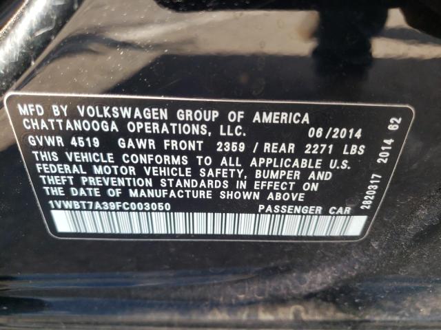 Photo 9 VIN: 1VWBT7A39FC003050 - VOLKSWAGEN PASSAT 