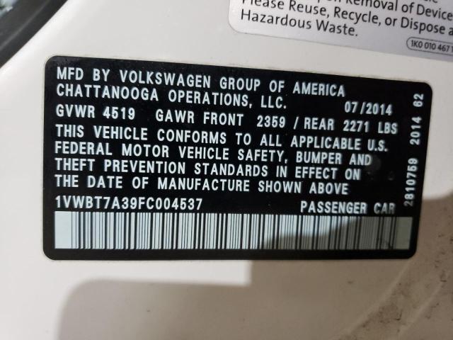 Photo 11 VIN: 1VWBT7A39FC004537 - VOLKSWAGEN PASSAT 