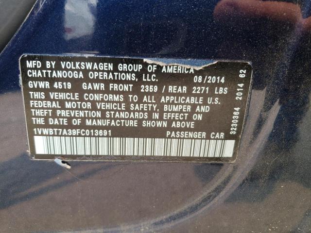 Photo 11 VIN: 1VWBT7A39FC013691 - VOLKSWAGEN PASSAT 