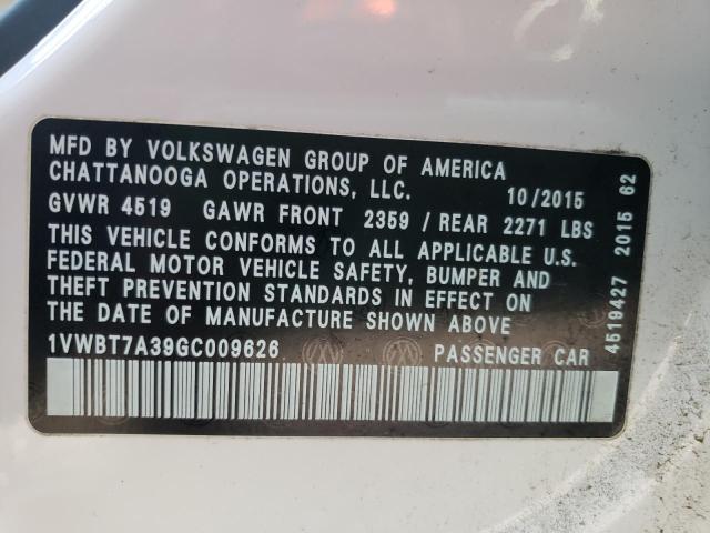 Photo 9 VIN: 1VWBT7A39GC009626 - VOLKSWAGEN PASSAT 