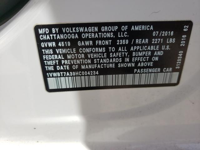 Photo 9 VIN: 1VWBT7A39HC004234 - VOLKSWAGEN PASSAT 