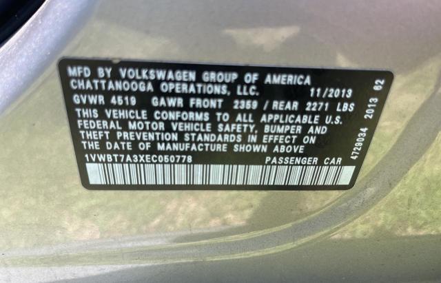 Photo 9 VIN: 1VWBT7A3XEC050778 - VOLKSWAGEN PASSAT 