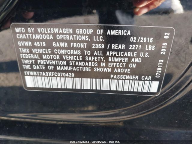 Photo 8 VIN: 1VWBT7A3XFC070420 - VOLKSWAGEN PASSAT 