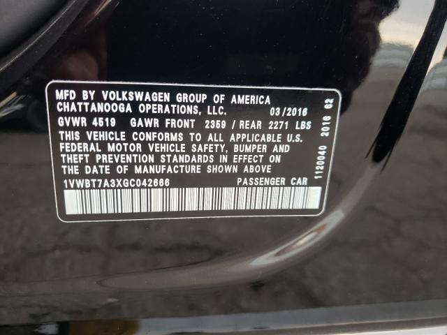 Photo 9 VIN: 1VWBT7A3XGC042666 - VOLKSWAGEN PASSAT 