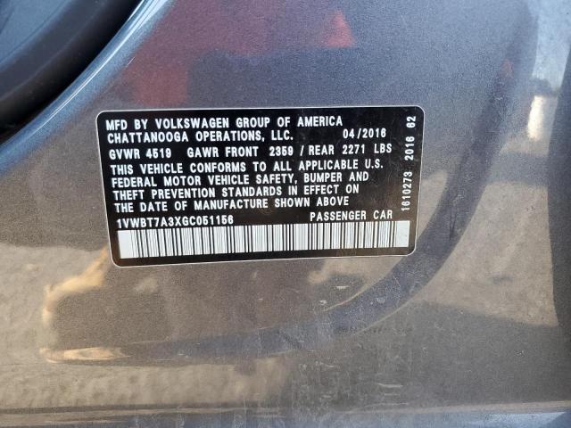 Photo 11 VIN: 1VWBT7A3XGC051156 - VOLKSWAGEN PASSAT SE 