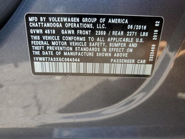 Photo 11 VIN: 1VWBT7A3XGC064344 - VOLKSWAGEN PASSAT 