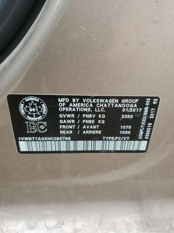 Photo 11 VIN: 1VWBT7A3XHC050798 - VOLKSWAGEN PASSAT 