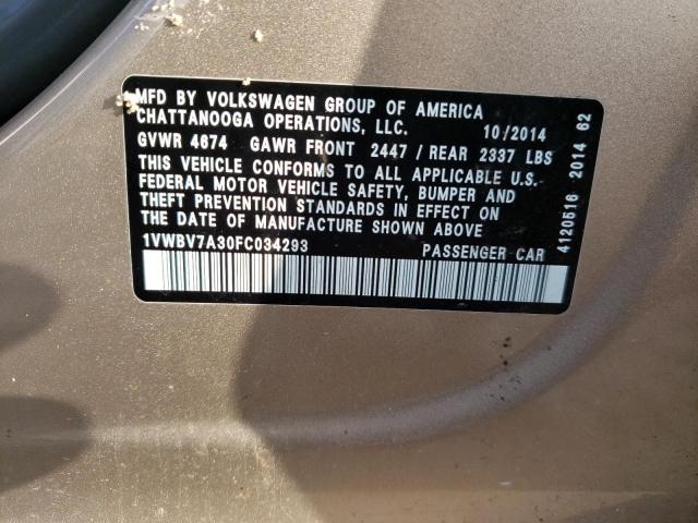 Photo 11 VIN: 1VWBV7A30FC034293 - VOLKSWAGEN PASSAT 