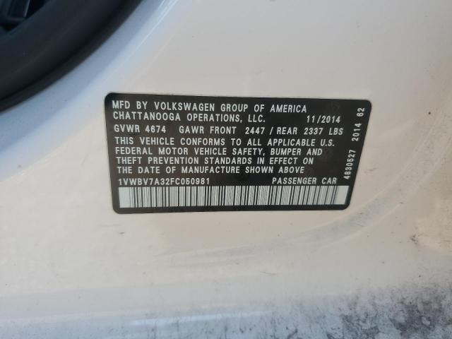 Photo 11 VIN: 1VWBV7A32FC050981 - VOLKSWAGEN PASSAT 