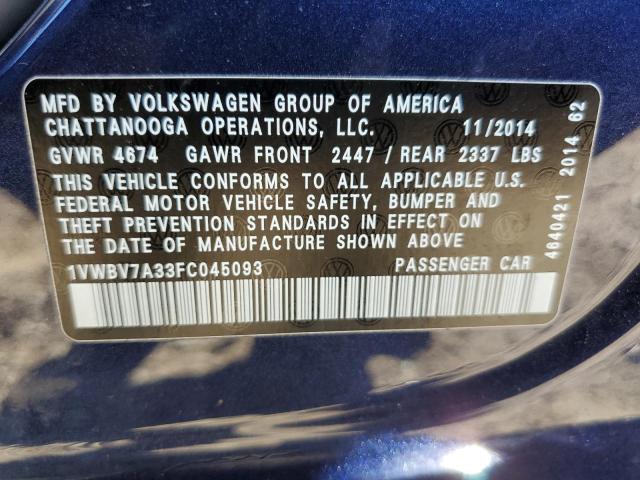 Photo 11 VIN: 1VWBV7A33FC045093 - VOLKSWAGEN PASSAT 