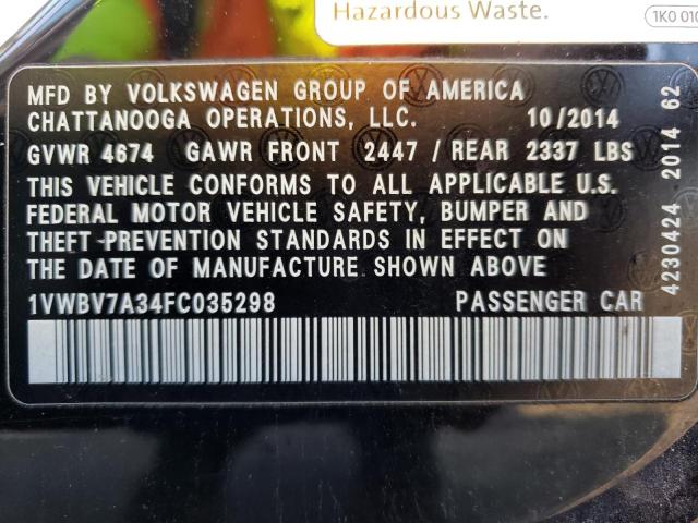 Photo 12 VIN: 1VWBV7A34FC035298 - VOLKSWAGEN PASSAT 