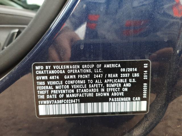 Photo 9 VIN: 1VWBV7A36FC029471 - VOLKSWAGEN PASSAT 