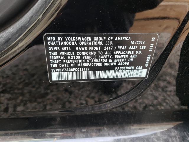 Photo 9 VIN: 1VWBV7A36FC032497 - VOLKSWAGEN PASSAT 