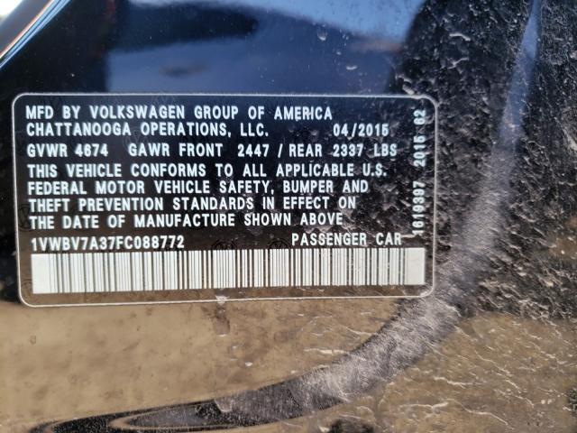 Photo 9 VIN: 1VWBV7A37FC088772 - VOLKSWAGEN PASSAT 